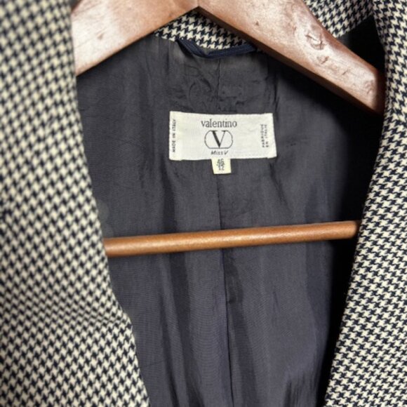 Vintage Valentino Miss V Made in Italy Checkered Wool Jacket - Picture 3 of 9